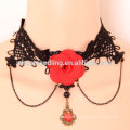 Temperament lace choker handmade tattoo choker necklace with stone and flower